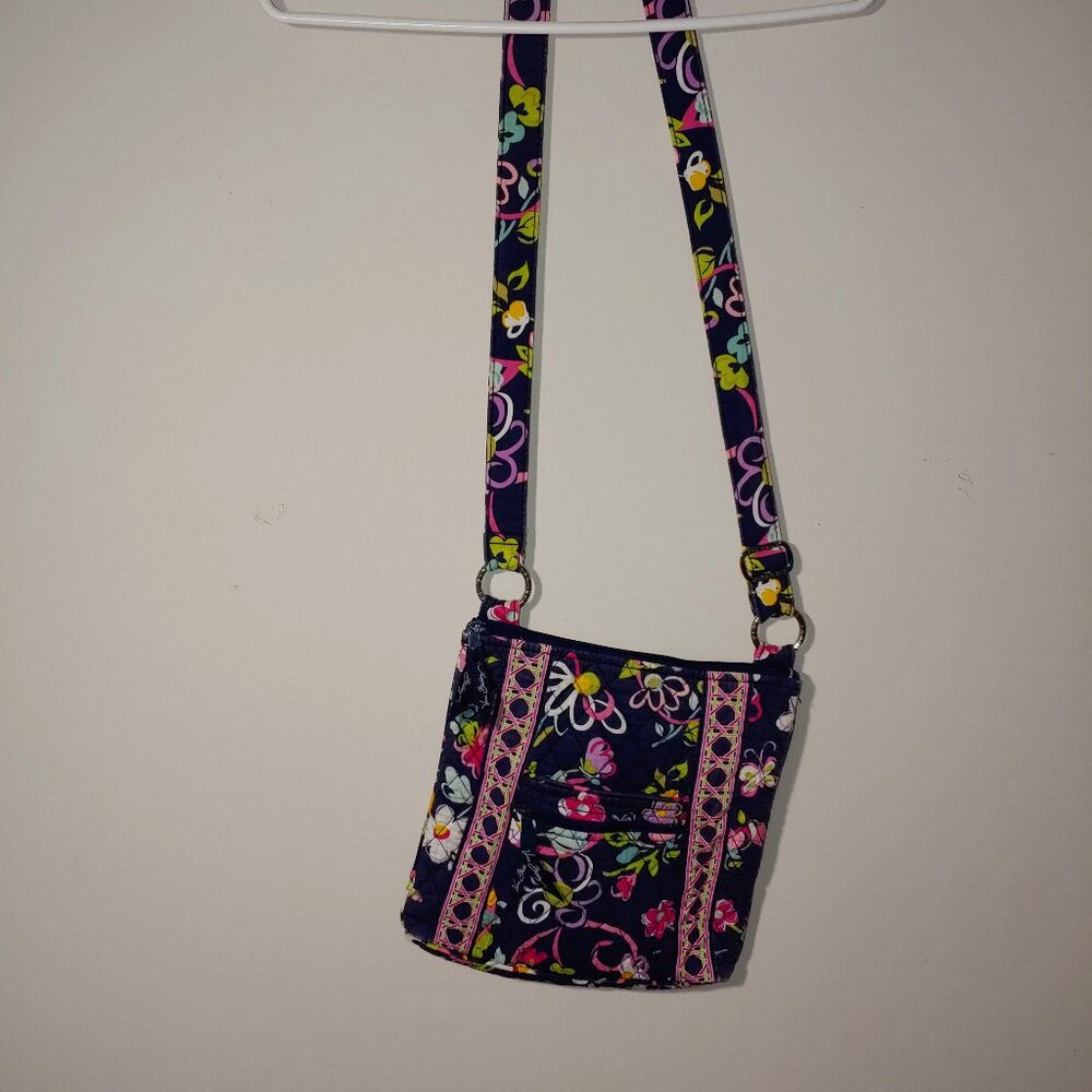 Vera Bradley Small Quilted Crossbody Purse Paisley Floral Multicolored Blue